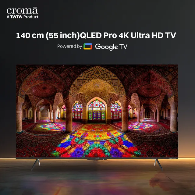 Croma 140 cm (55 inch) QLED 4K Ultra HD Google TV with Dolby Audio (OPENBOX)
