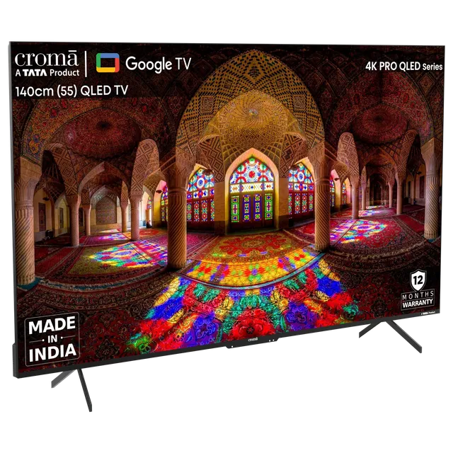 Croma 140 cm (55 inch) QLED 4K Ultra HD Google TV with Dolby Audio (OPENBOX)