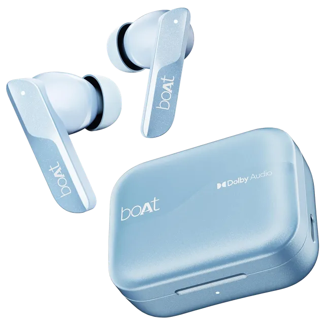 boAt Airdopes 800 TWS Earbuds with Environmental Noise Cancellation (IPX5 Water Resistant, ASAP Charge, Interstellar Blue) (OPENBOX)