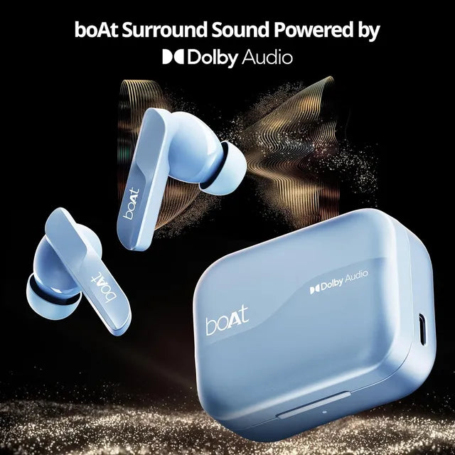 boAt Airdopes 800 TWS Earbuds with Environmental Noise Cancellation (IPX5 Water Resistant, ASAP Charge, Interstellar Blue) (OPENBOX)