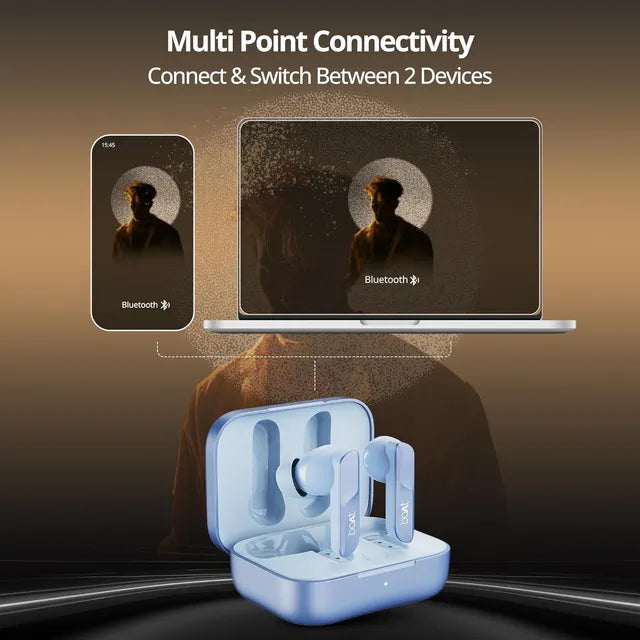 boAt Airdopes 800 TWS Earbuds with Environmental Noise Cancellation (IPX5 Water Resistant, ASAP Charge, Interstellar Blue) (OPENBOX)