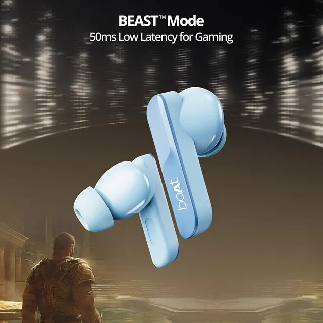 boAt Airdopes 800 TWS Earbuds with Environmental Noise Cancellation (IPX5 Water Resistant, ASAP Charge, Interstellar Blue) (OPENBOX)