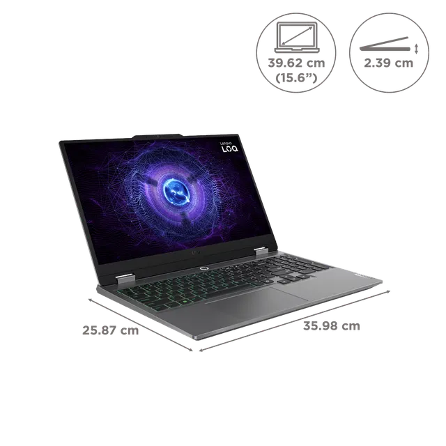 Lenovo LOQ 15IRX9 Intel Core i5 13th Gen Gaming Laptop (16GB, 512GB SSD, Windows 11 Home, 6GB Graphics, 15.6 inch 144 Hz Full HD IPS Display, NVIDIA GeForce RTX 3050, MS Office 2021, Luna Grey, 2.38 KG) (OPENBOX)