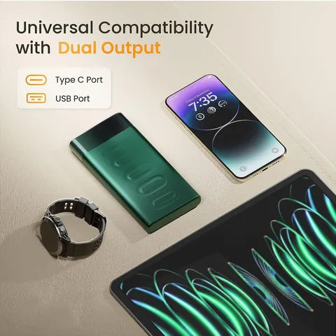 Ambrane Stylo10 10,000mAh 22.5W Power Bank (Green) (OPENBOX)