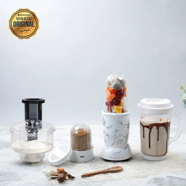 WONDERCHEF Nutri-Blend 400 Watt Food Processor with Stainless Steel Blades (White) (OPENBOX)