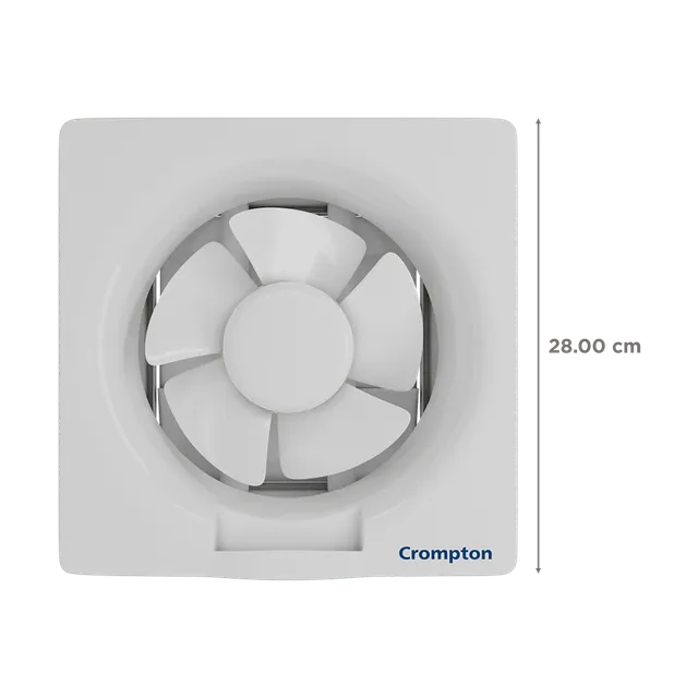 Crompton Brisk Air Plus 6 Inch 150mm Exhaust Fan (Auto Dust Protection Shutters, White) (OPENBOX)