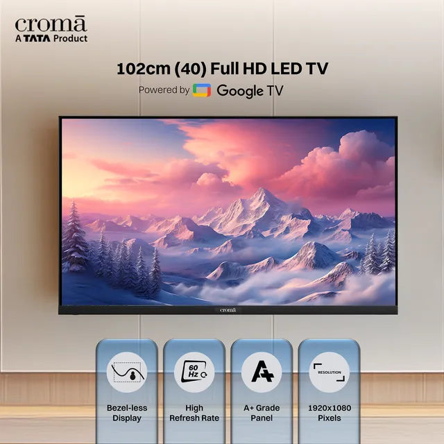 Croma 102 cm (40 inch) Full HD LED Smart Google TV with Dolby Audio (OPENBOX)
