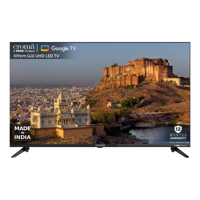 Croma 109 cm (43 inch) 4K Ultra HD LED Google TV with Dolby Audio (OPENBOX)