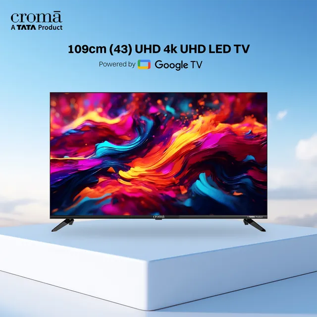 Croma 109 cm (43 inch) 4K Ultra HD LED Google TV with Dolby Audio (OPENBOX)