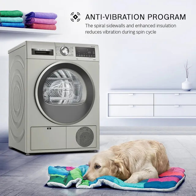 BOSCH 9 kg Fully Automatic Front Load Dryer (Series 4, WPG24108IN, In-Built Heater, Silver Inox) (OPENBOX)