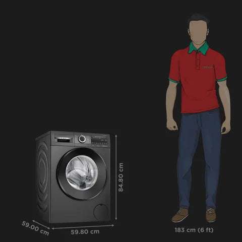 Bosch 9 kg Fully Automatic Front Load Washing Machine (WGA244ZTIN, Black Grey) (OPENBOX)