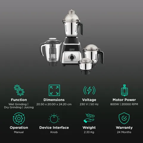 Croma 800W Mixer Grinder (OPENBOX)