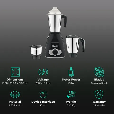 Croma 750W Mixer Grinder (CRSK75WMHA183310) (OPENBOX)