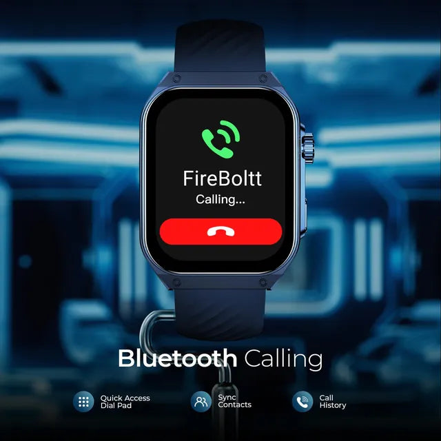 Fire-Boltt ARC Smartwatch with Bluetooth Calling (49.8mm AMOLED Display, IP65 Water Resistant, Midnight Blue Strap) (OPENBOX)