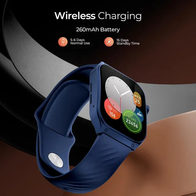 Fire-Boltt ARC Smartwatch with Bluetooth Calling (49.8mm AMOLED Display, IP65 Water Resistant, Midnight Blue Strap) (OPENBOX)