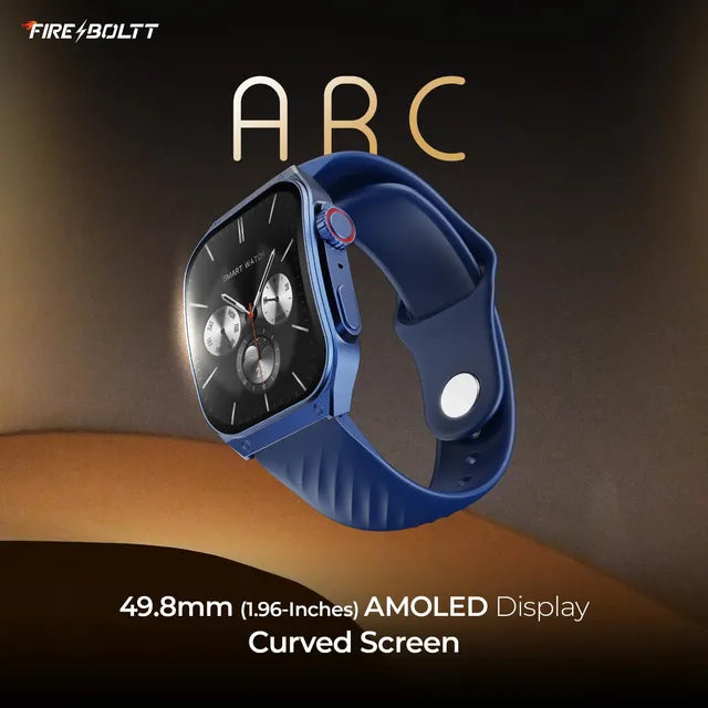 Fire-Boltt ARC Smartwatch with Bluetooth Calling (49.8mm AMOLED Display, IP65 Water Resistant, Midnight Blue Strap) (OPENBOX)