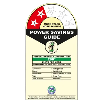 Samsung 419 Litres 2 Star Frost Free Double Door Smart Wifi Enabled Refrigerator with Digital Inverter Compressor (RT45DG6A2BSLHL, Real Stainless) (OPENBOX)