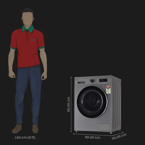 LG 8 kg Fully Automatic Front Load Washing Machine (FHB1208Z4P.APSQEIL, Platinum Silver) (OPENBOX)