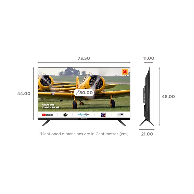 KODAK 32SE5001BL 80 cm (32 inch) HD Ready LED Smart Linux TV with DLED Panel (2023 model) (OPENBOX)