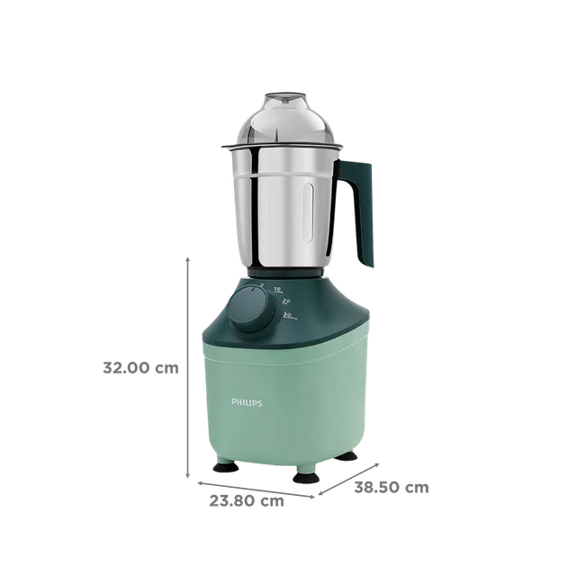PHILIPS 800 Watt 3 Jars Mixer Grinder (MicroGrind Technology, Green) - OPEN BOX