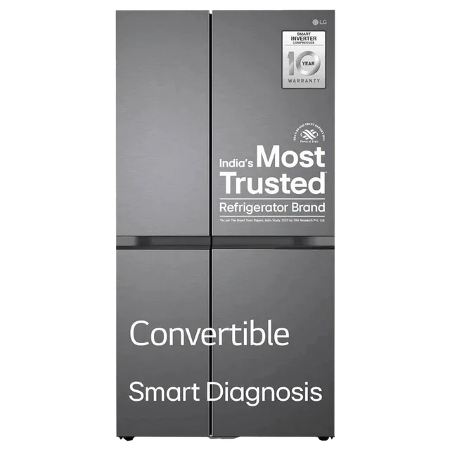 LG 650 Litres 3 Star Frost Free Side by Side Refrigerator with Auto Smart Connect (GL-B257JDS3, Dazzle Steel) - OPEN BOX
