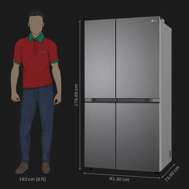 LG 650 Litres 3 Star Frost Free Side by Side Refrigerator with Auto Smart Connect (GL-B257JDS3, Dazzle Steel) - OPEN BOX