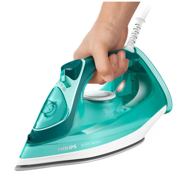PHILIPS 3000 Series 2400 Watts 300ml Steam Iron (4 Modes, Straight-Working Ceramic Base, DST3030/70, Green) (OPENBOX)