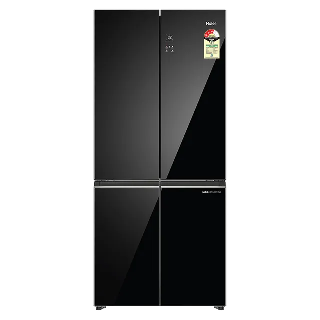 Haier 520 Litres 3 Star Frost Free French Door Convertible Refrigerator with Colorful Digital Display Panel (HRB-600KGU1, Black Glass) (OPENBOX)