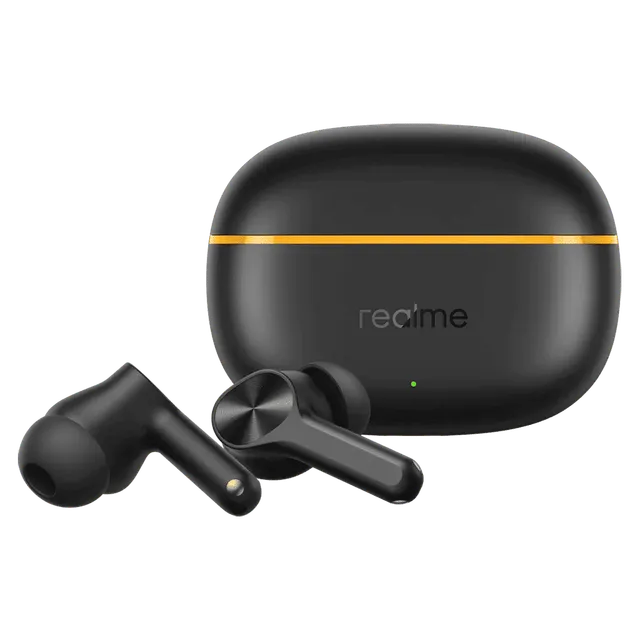 realme Buds T200 Lite TWS Earbuds with Environmental Noise Cancellation (IPX4 Water Resistant, Dual Device Connection, Volt Black) - OPENBOX
