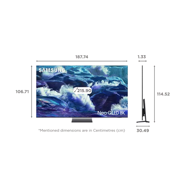 SAMSUNG QN950F 215 cm (85 inch) Neo QLED 8K Ultra HD Smart Tizen TV with Buit-in IoT (2025 model)-OPEN BOX