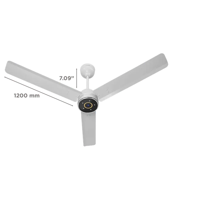 Croma 5 Star 1200mm 3 Blade BLDC Motor Ceiling Fan with Remote (LED Speed Indicator, White) - OPEN BOX