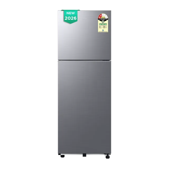 Samsung H28 236 Litres 2 Star Frost Free Double Door Refrigerator with All Around Cooling (RT40H28W2PNL, Elegant Inox) (2026 Model)-OPNBOX