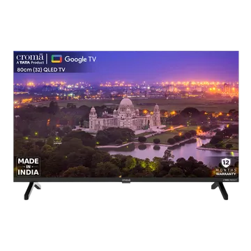 Croma 80 cm (32 inch) HD Ready QLED Smart Google TV with Dolby Audio (OPENBOX)