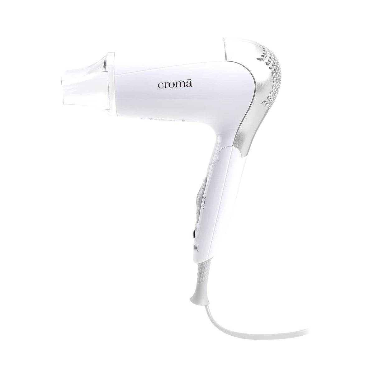 Croma 1200W Dual Voltage, Foldable Hair Dryer with 2 speed Settings (CRAH4056, Grey & White) (OPENBOX)