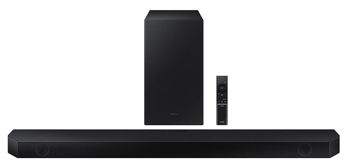 Samsung Q-Symphony Soundbar (HW-Q600C/XL), USB, Bluetooth with 3.1.2 Channel, Wireless Subwoofer, and 2 Up-Firing Speakers, Dolby Atmos Music (Black) (OPENBOX)
