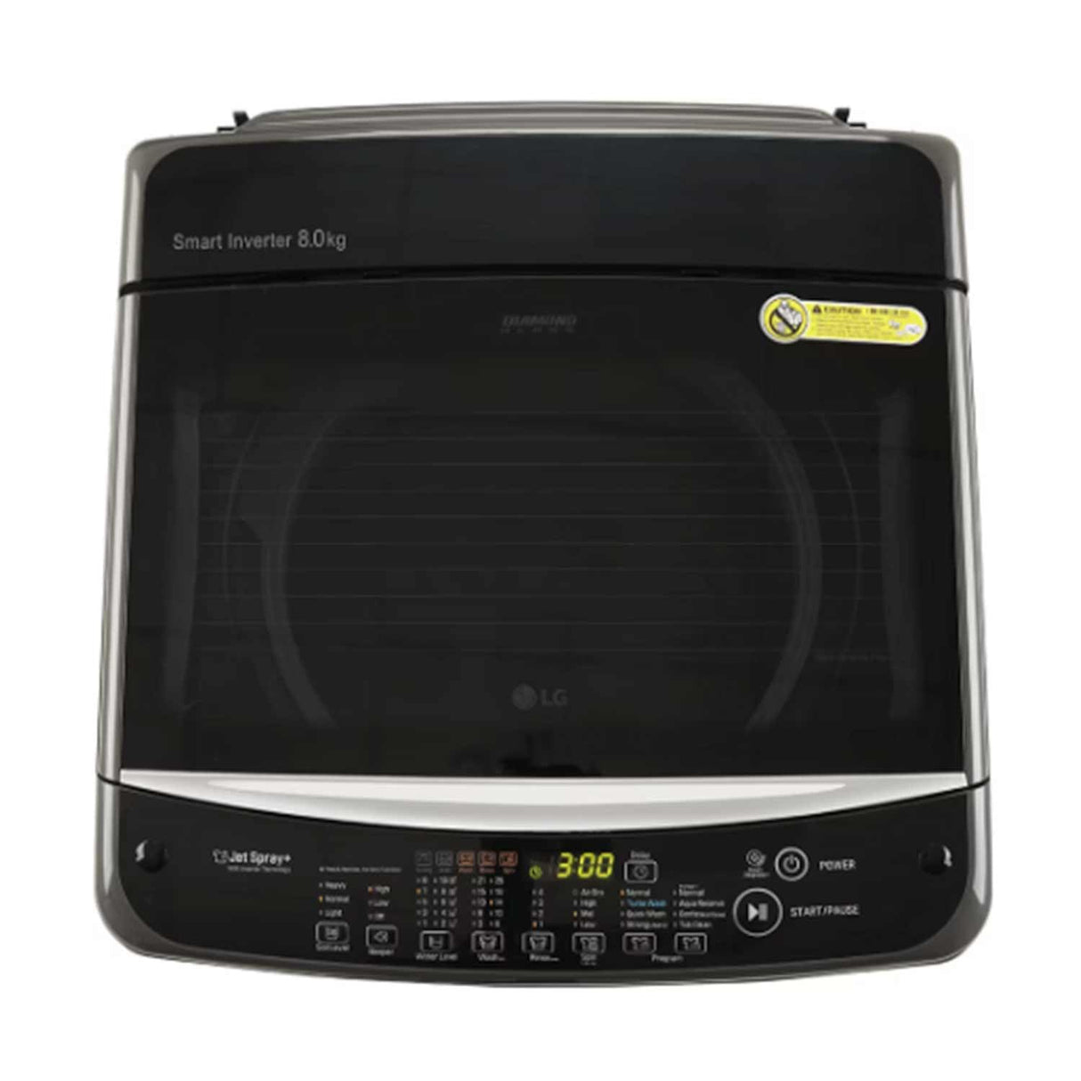 LG 8 Kg 5 Star Inverter TurboDrum Fully Automatic Top Loading Washing Machine (T80AJMB1Z, Jet Spray+, Smart Closing Door, Middle Black) (OPENBOX)