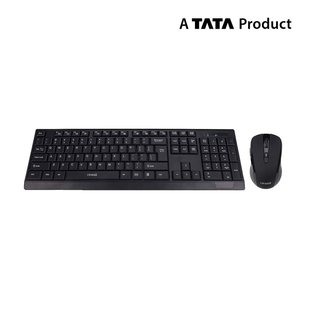 Croma Wireless Keyboard and Mouse Combo (Model: CRXM5104) (OPENBOX)