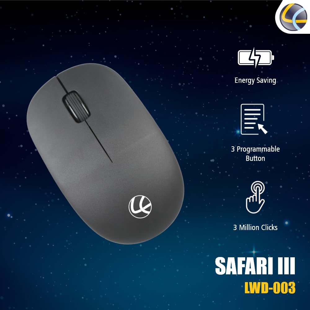 Safari III Wireless Mouse Black (LWM-003) (OPENBOX)