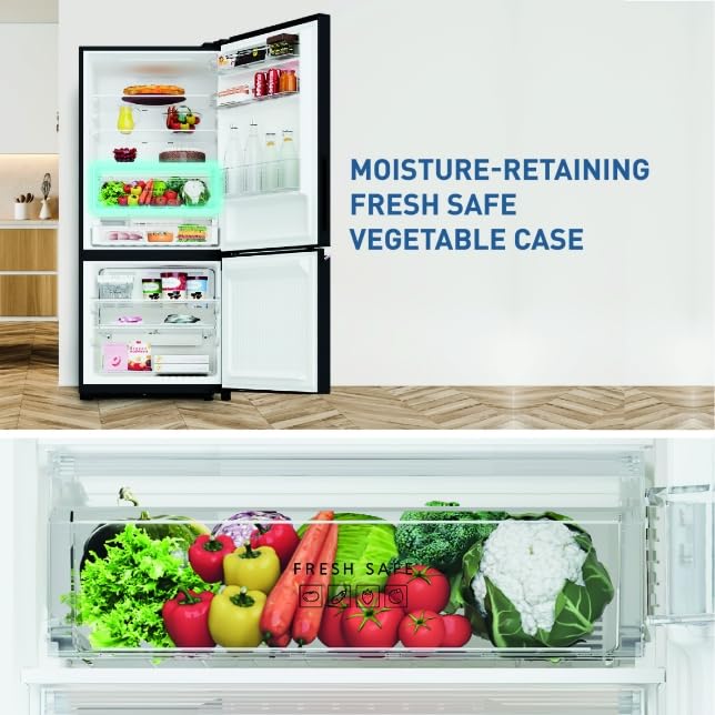 Panasonic 357L 2 Star Prime Convertible AI Econavi 6-Stage Smart Inverter Frost-Free Double Door Bottom Mount Refrigerator (NR-BK418BQKN, Diamond Black) (OPENBOX)