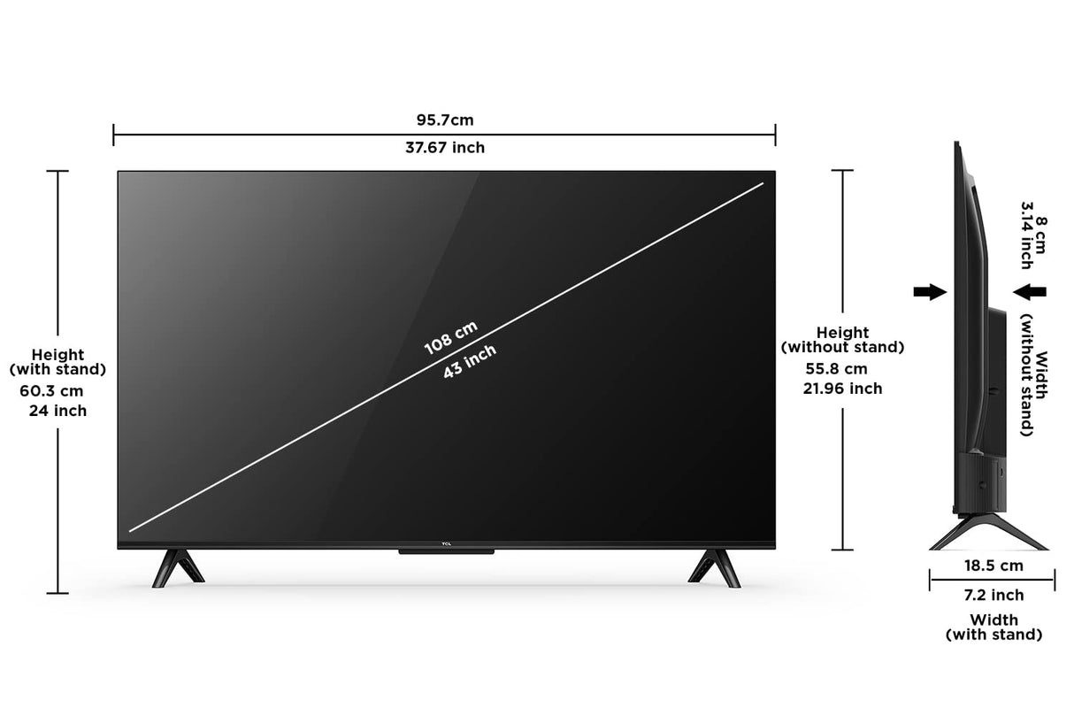 TCL 108 cm (43 inches) Bezel-Less Full Screen Series Ultra HD 4K Smart LED Google TV 43P635 Pro (Black) (OPENBOX)