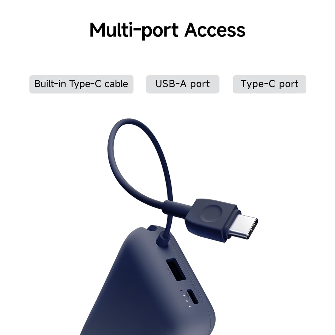 Xiaomi Pocket Power Bank 10000mAh 22.5W Fast Charging with Built-in Cable (Blue) (OPENBOX)