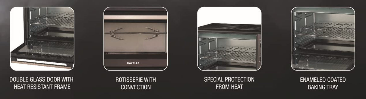 Havells 48RC 1800W Oven Toaster Grill (Black) (OPENBOX)