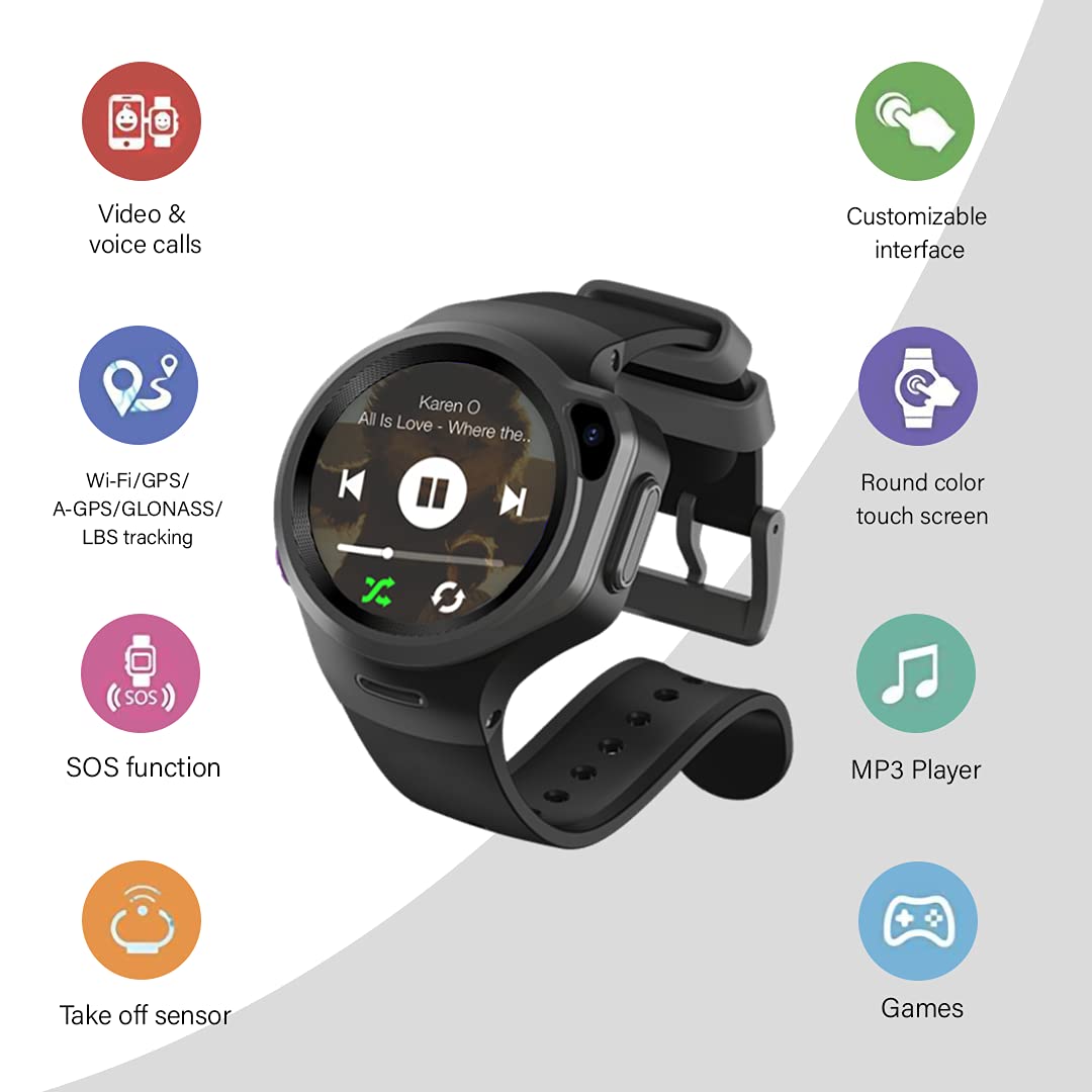 WatchOut Wearables Next-Gen Kids Smartwatch with 4G Video Call, Music, Games, Anti-Theft and Parental Control (Space Grey), Fits All (OPENBOX)