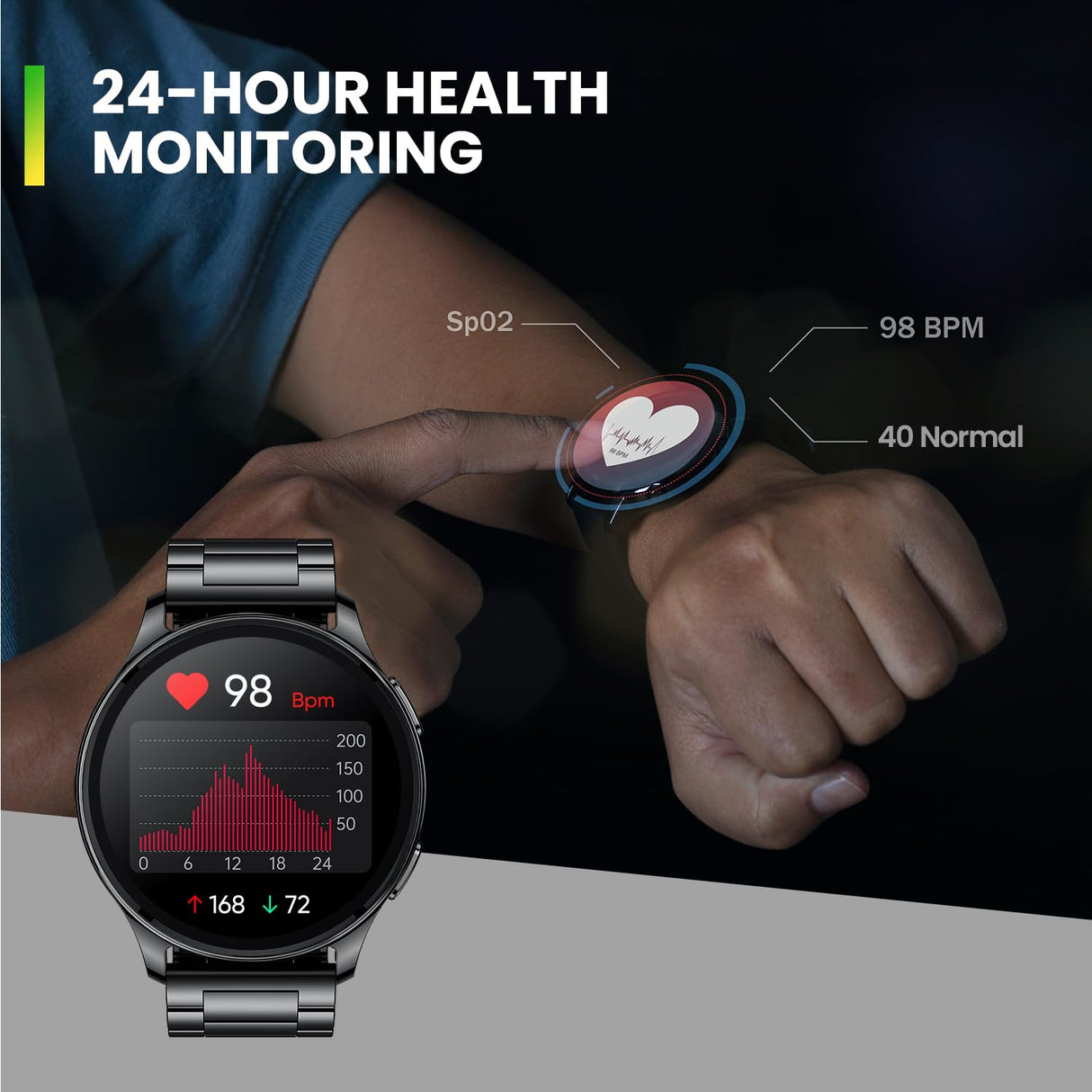 Amazfit Pop 3R Smart Watch, 1.43 AMOLED Display, Bluetooth Calling, SpO2, 12-Day Battery Life, AI Voice Assistance, 100 Sports Modes, 24H HR Monitor, Music Control (Metallic Sliver) (OPENBOX)