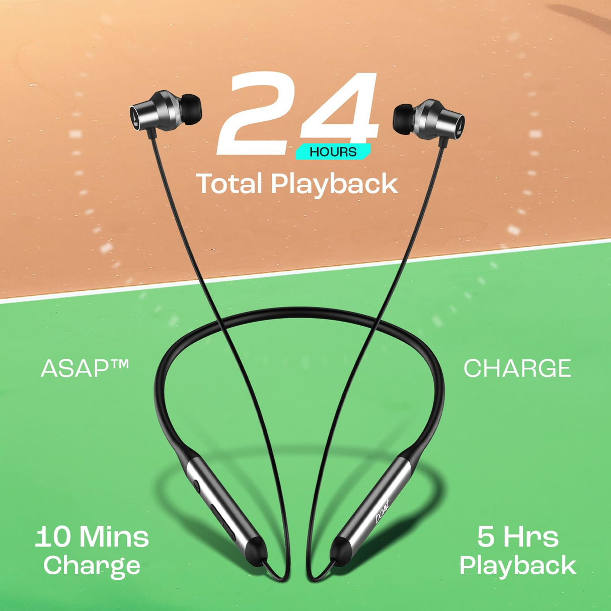 boAt Rockerz 280 ANC w/Crystal Bionic Sound Powered by Dirac Opteo, Active Noise Cancellation, 13mm Drivers, ASAP Charge, 24H Playback & ENx Tech in- Ear Bluetooth Neckband (OPENBOX)