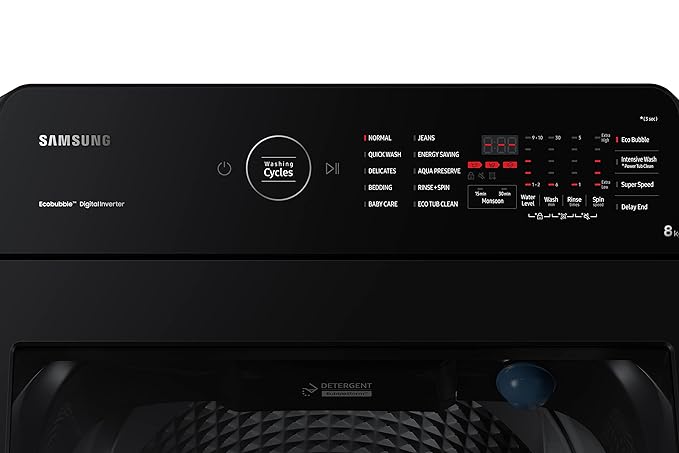 SAMSUNG 8 kg 5 Star Fully Automatic Top Load Washing Machine (WA80BG4545BVTL, Diamond Drum, Black Caviar) (OPENBOX)