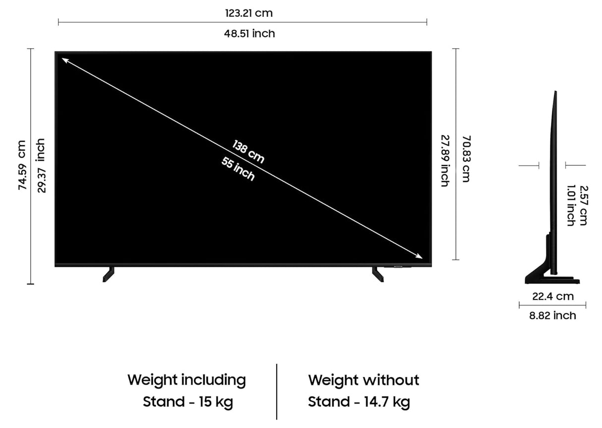 Samsung 6 Series 138 cm (55 inch) QLED 4K Tizen TV with Bezel-less Display7 (OPENBOX)