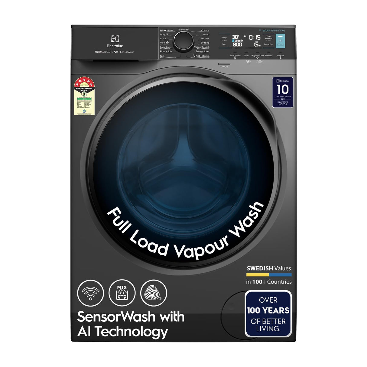Electrolux 11 kg 5 Star Wifi Inverter Fully Automatic Front Load Washing Machine (OPENBOX)