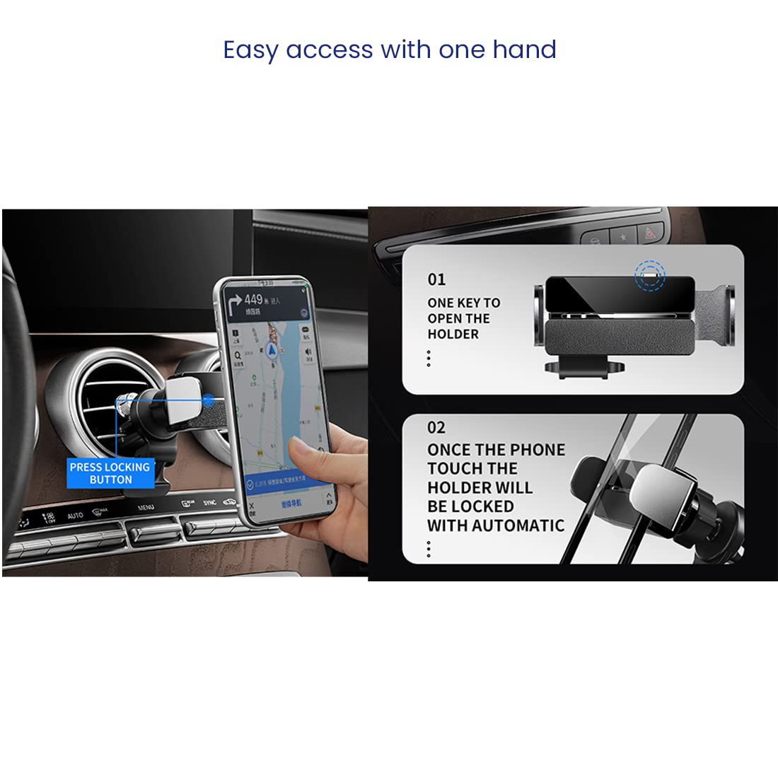 stuffcool Tener Pro Car Mount for Mobile (Intelligent Electric Lock, Black) (OPENBOX)