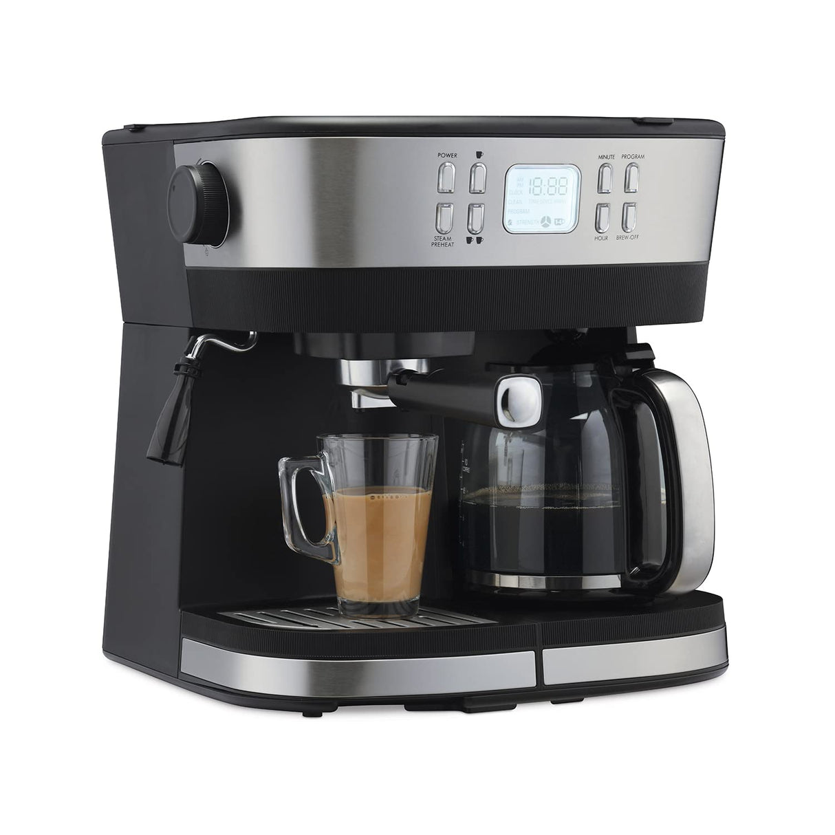Morphy Richards DuoPresso 2-in-1 Coffee Maker|Drip & Espresso| 15 bar Pressure| Digital Display|Removable Drip Tray| Upto 10 cups* of Coffee| Keep Warm Tray (OPENBOX)